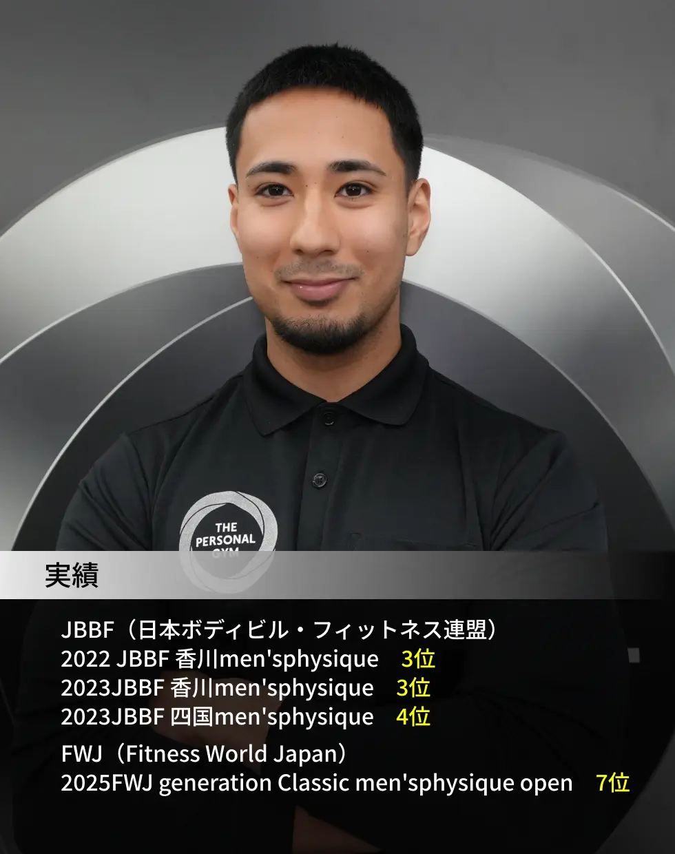 白田トレーナー。JBBFとFWJ入賞の実績